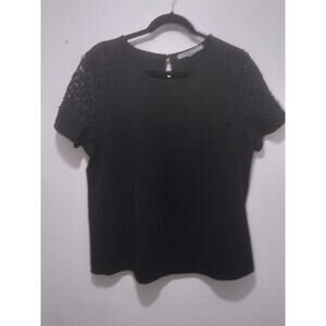 Marc New York Andrl W Marc XL Black Short Sleeve Blouse